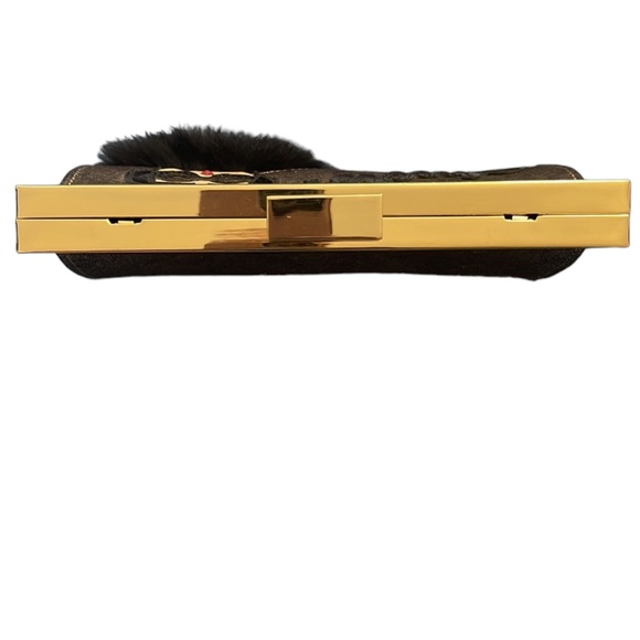 Trina Turk CHEERS clutch.  Adorable. Pocket inside. Very different. - Picture 3 of 12